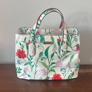 KATE SPADE Laurel Way Satchel White Hummingbird EUC